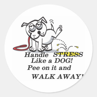 Handle stress classic round sticker