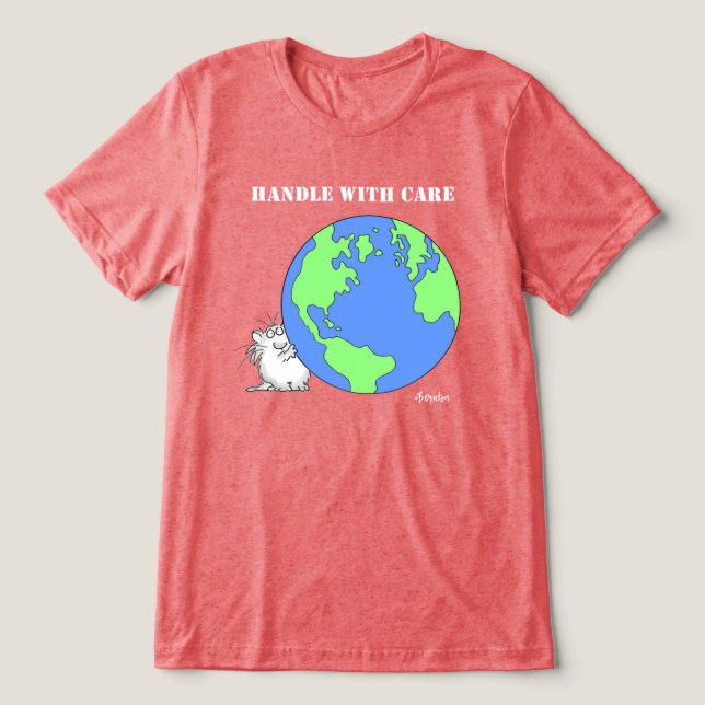 HANDLE WITH CARE Boynton Cat Tri-Blend Shirt (Design Front)