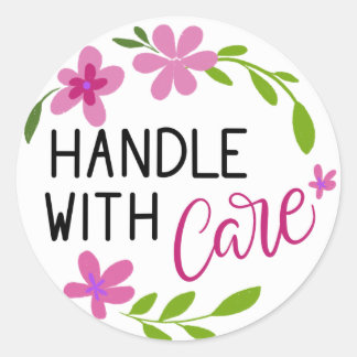 Handle With Care Classic Round Sticker