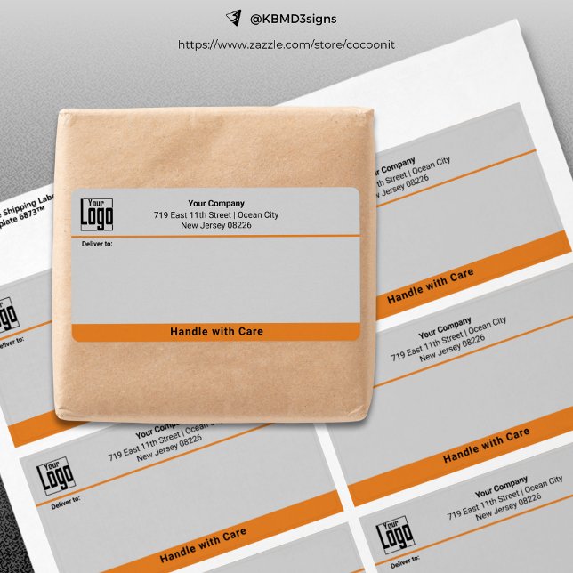 Handle With Care Custom Logo Business Shipping (Handle With Care Custom Logo Business Shipping Label)