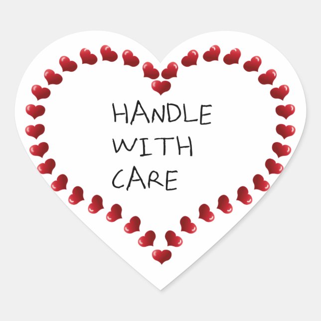 Handle with Care Heart Sticker (Front)
