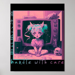 Handle with Care Pastel Goth Kawaii Anime Menhera Poster