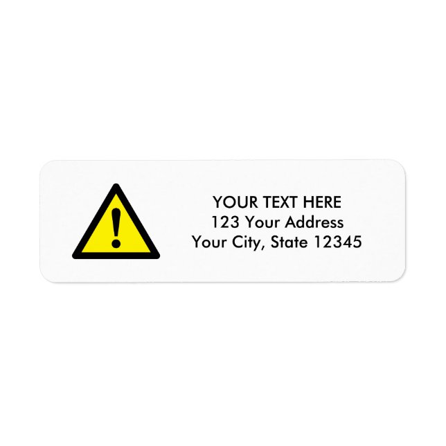 Handle with care yellow triangle caution sign (Front)