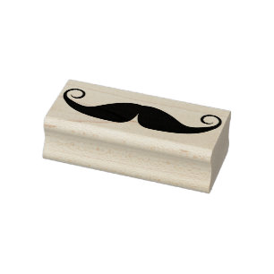 handlebar moustache art stamp