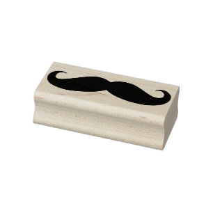 handlebar moustache art stamp