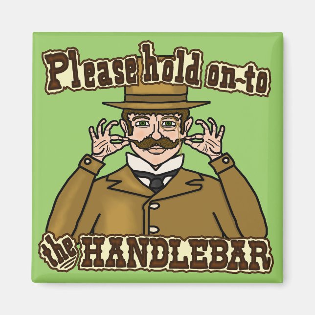 Handlebar Moustache Gentleman Magnet (Front)