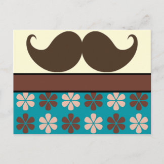 Handlebar Moustache on Retro Background Postcard