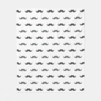 Handlebar Moustache Seamless Pattern Fleece Blanket
