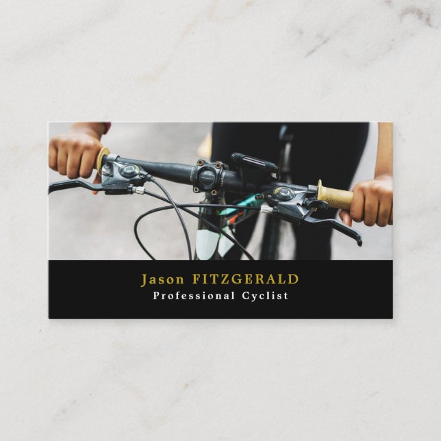 Handlebars, Cycling, Bicyclist Business Card (Front)