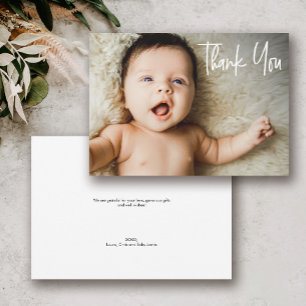 Handlettering Custom Baby Shower 1 Photo Thank You Card