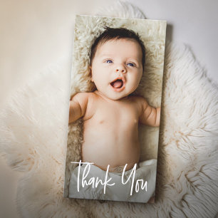 Handlettering Custom Bookmark Baby Shower Photo Thank You Card