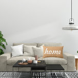 Handlettering Home Cosy Colours Lumbar Cushion<br><div class="desc">Cosy comfort beige and white neutral style colours with the word "home" quote in lower case modern simple design. You can change the text.</div>