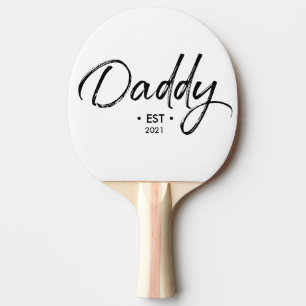 Handlettering Script Daddy Established year  Ping Pong Paddle