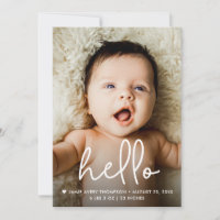 Handlettering script Hello Baby Photo Birth
