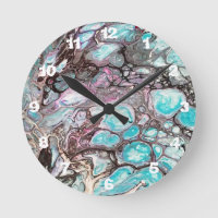 Handmade abstract painting - Kook Art - Wall Clock