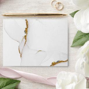 Handmade Alcohol Ink Gold Glitter Envelope