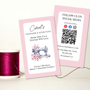 Handmade & Alterations Business Card Sewing,