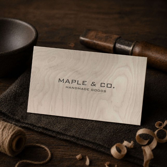 Handmade Artisan Wood Grain Business Card (Creator Uploaded)