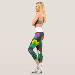 Handmade artwork - Butterfly Bolssom Capri Leggings