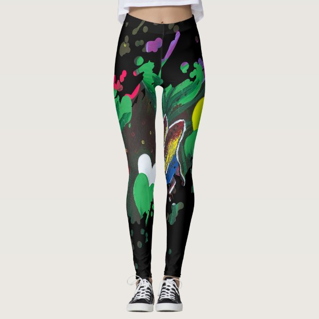 Handmade artwork - Butterfly Bolssom Leggings (Front)