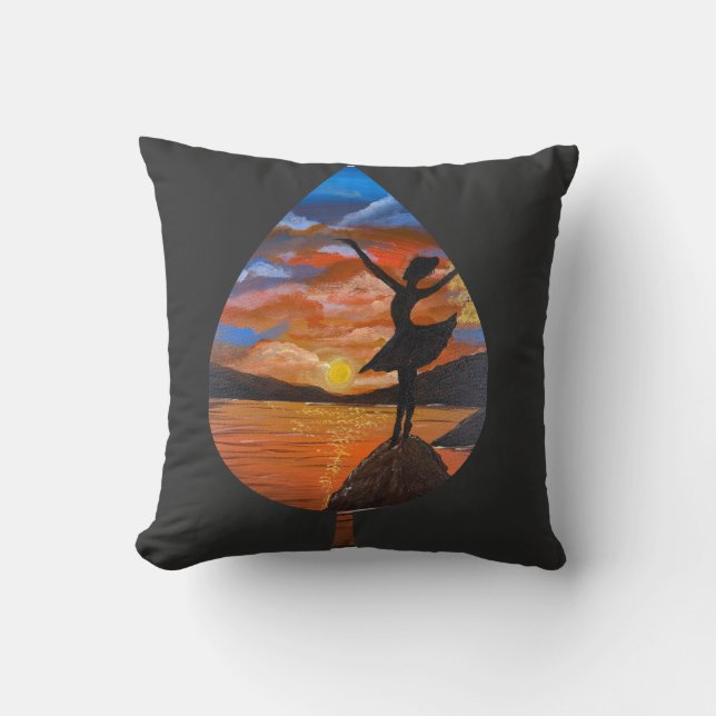 Handmade artwork / Dancing with sunso Cushion (Front)