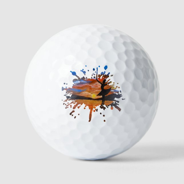 Handmade artwork / Dancing with sunso Golf Balls (Front)