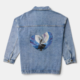 Handmade artwork- dancing with the moon denim jacket