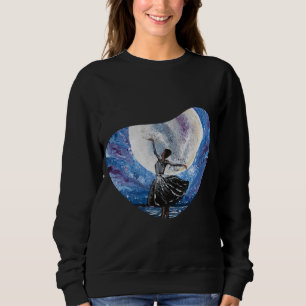 Handmade artwork- dancing with the moon  sweatshirt