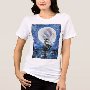 Handmade artwork- dancing with the moon Tri-Blend shirt