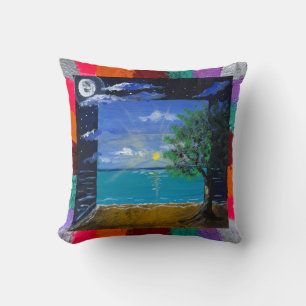 Handmade artwork - Day and Night  Cushion