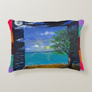 Handmade artwork - Day and Night  Decorative Cushion