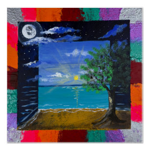 Handmade artwork - Day and Night  Poster