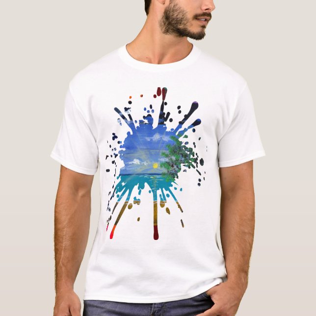 Handmade artwork - Day and Night  T-Shirt (Front)