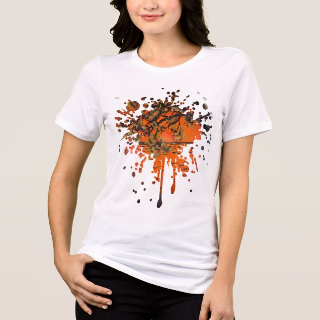 Handmade artwork  - Golden sunset  Tri-Blend Shirt (Front)