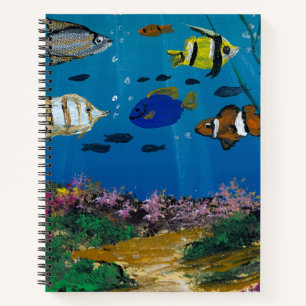 Handmade artwork- ocean depths notebook