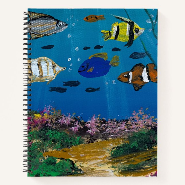 Handmade artwork- ocean depths  notebook (Front)