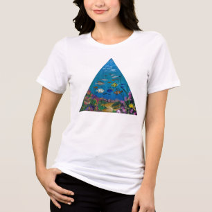 Handmade artwork- ocean depths Tri-Blend shirt