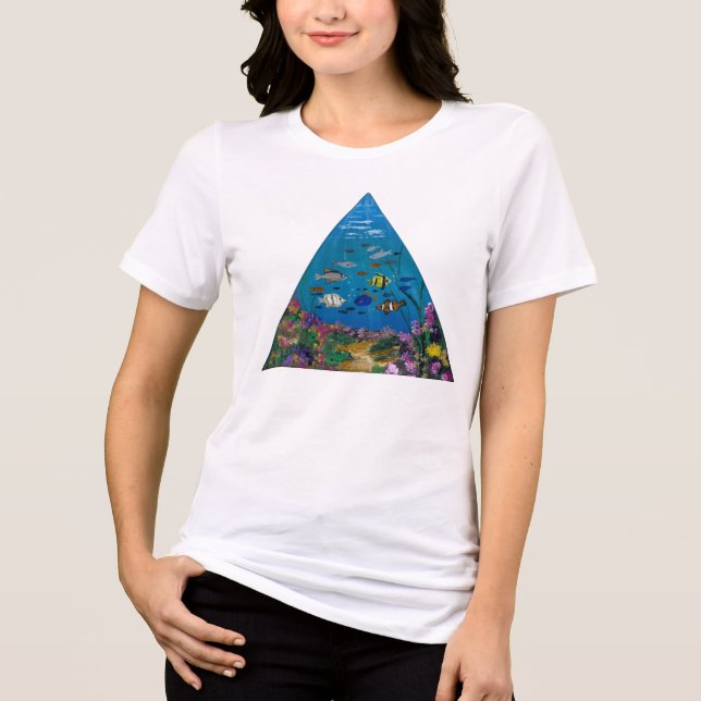 Handmade artwork- ocean depths  Tri-Blend shirt (Front)