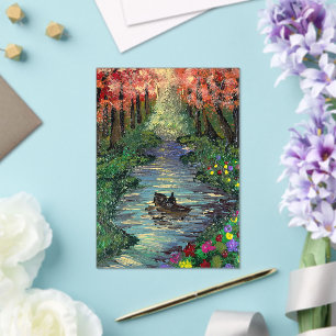 Handmade artwork - Orang trees Acrylic Invitations