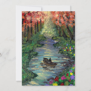 Handmade artwork - Orang trees Invitation