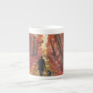Handmade artwork- Orange forest Bone China Mug