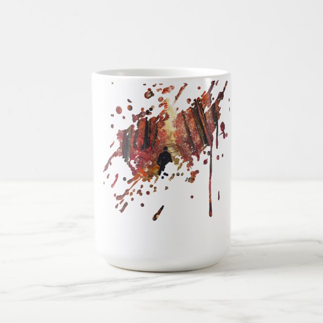 Handmade artwork- Orange forest  Coffee Mug (Center)
