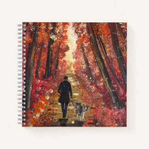 Handmade artwork- Orange forest Notebook