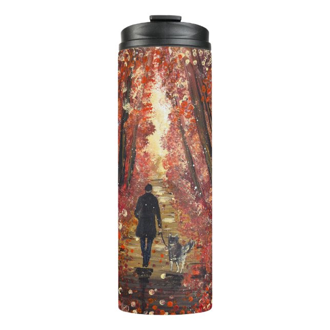 Handmade artwork- Orange forest  Thermal Tumbler (Front)