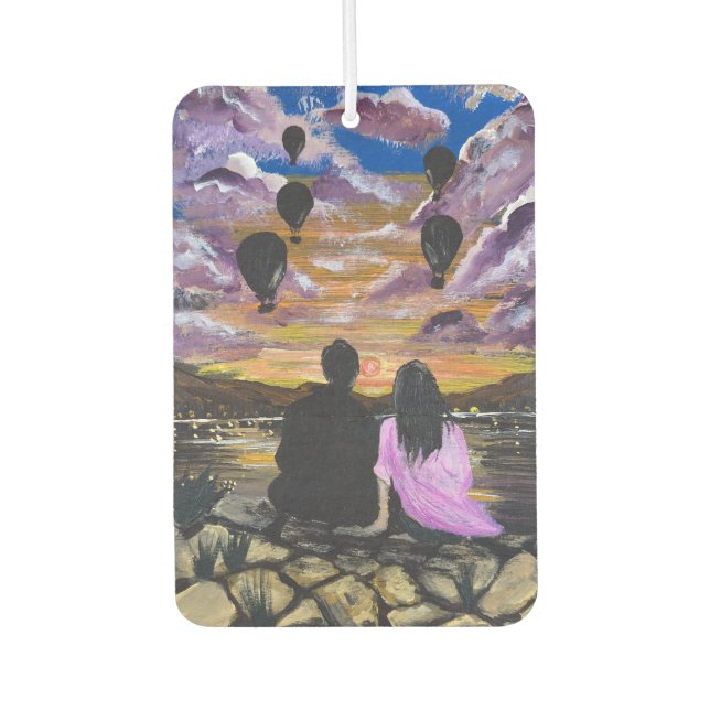 Handmade Artwork – Sunset Together Car Air Freshener (Front)