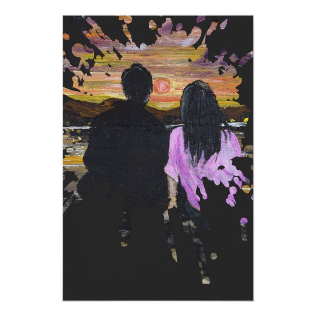 Handmade Artwork – Sunset Together Poster (Front)