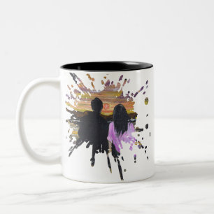 Handmade Artwork – Sunset Together Two-Tone Coffee Mug
