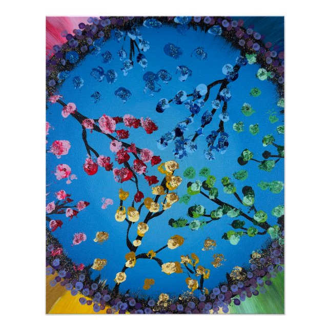Handmade artwork-    The Flower Wheel Poster (Front)