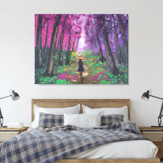 Handmade artwork-walking alone canvas print