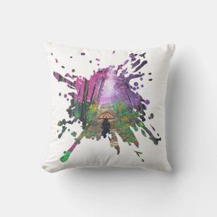 Handmade artwork-Walking alone Cushion